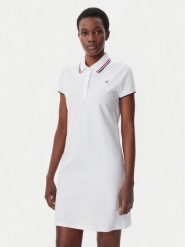 Tommy Hilfiger Sukienka codzienna WW0WW45532 Biały Regular Fit. Białe sukienki damskie Tommy Hilfiger, na co dzień, xs, bez wzorów, z bawełny, bez kołnierzyka, bez ramiączek, proste. Za 369.99 zł.