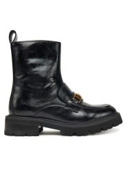 TWINSET Botki 252TGT082 Czarny. Czarne botki damskie Twinset, ze skóry, bez obcasa, na płaskiej podeszwie, bez zapięcia. Za 1,099.00 zł.