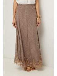 Le Monde du Lin Lniana spódnica w kolorze szarobrązowym rozmiar: 40/42. Brązowe spódniczki damskie Le Monde du Lin, bez wzorów, z koronki, maxi. Za 165.99 zł.