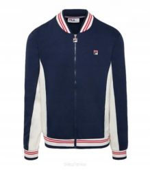 Bluza tenisowa Fila Settanta. Niebieskie bluzy bez kaptura męskie Fila, uniwersalny, z bawełny. Za 246.99 zł.
