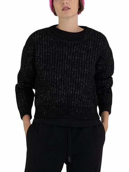 Replay Sweter w kolorze czarnym rozmiar: M. Czarne swetry klasyczne damskie Replay, m, z wełny, bez kołnierzyka. Za 254.14 zł.