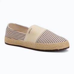 Espadryle damskie GANT Raffiaville. Brązowe espadryle damskie Gant, bez wzorów, z materiału, bez obcasa. Za 229.99 zł.