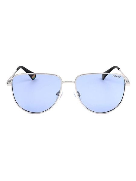Polaroid Okulary przeciwsłoneczne unisex w kolorze srebrno-błękitnym rozmiar: 56. Niebieskie okulary przeciwsłoneczne damskie Polaroid. Za 109.95 zł.