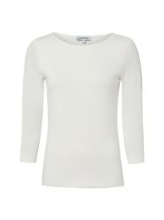 More & More Damska koszulka z długim rękawem Kobiety Bawełna biały jednolity, 38. Białe t-shirty damskie MORE & MORE, bez wzorów, z bawełny, bez kołnierzyka. Za 199.95 zł.