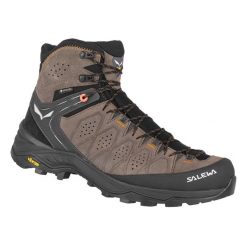 Buty Trekkingowe Męskie Salewa Alp Trainer 2 Mid Gtx. Brązowe buty trekkingowe męskie Salewa, z gumy, za kostkę, bez zapięcia, trekkingowe. Za 816.74 zł.