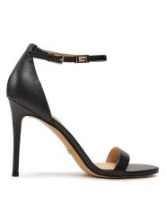 Guess Sandały Kabail FL8KIL LEA03 Czarny. Czarne sandały damskie Guess, z aplikacjami, ze skóry, bez obcasa, na szpilce. Za 609.99 zł.
