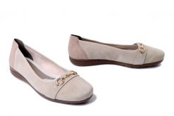 RIEKER L9360-60 beige, czółenka damskie. Brązowe czółenka damskie Rieker, bez wzorów, bez obcasa. Za 319.90 zł.