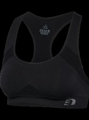 Hummel SPORTS BRA — biustonosz sportowy, regularny krój, łatwy do założenia. Czarne biustonosze sportowe damskie HUMMEL, z aplikacjami, z elastanu. Za 242.50 zł.