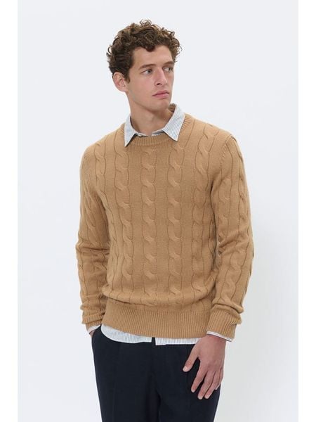 Matinique Sweter w kolorze jasnobrązowym rozmiar: L. Brązowe swetry męskie Matinique, l, bez wzorów, bez kołnierzyka. Za 260.99 zł.