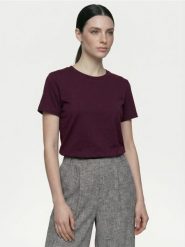 Koszulka w paski z domieszką wiskozy - czerwony. Czerwone t-shirty damskie Sinsay, l, bez wzorów, z wiskozy, bez kołnierzyka. Za 25.99 zł.