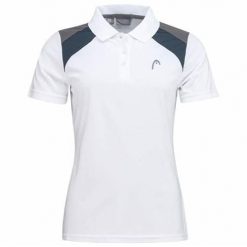 Koszulka polo damska CLUB 22 Tech. Białe bluzki sportowe damskie HEAD, uniwersalny, z materiału, bez kołnierzyka, bez ramiączek. Za 262.00 zł.