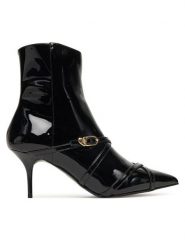 LOVE MOSCHINO Botki JA21047G1NIH000 Czarny. Czarne botki damskie Love Moschino, z lakierowanej skóry, bez obcasa, na szpilce, bez zapięcia. Za 989.99 zł.