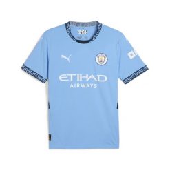 Męska koszulka domowa Manchester City 24/25 PUMA Team Light Blue Marine. Niebieskie bluzki damskie Puma, l, bez ramiączek, do piłki nożnej. W wyprzedaży za 285.80 zł.