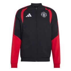 Kurtka dresowa Manchester United 2026/27. Czarne kurtki męskie Adidas, xl, bez wzorów, z dresówki, klasyczne, bez kaptura. Za 317.50 zł.