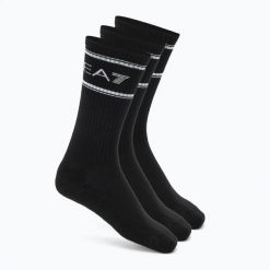 Skarpety EA7 Emporio Armani Train Socks Sponge 3. Czarne skarpetki damskie EA7 Emporio Armani, bez wzorów, z bawełny. Za 149.99 zł.