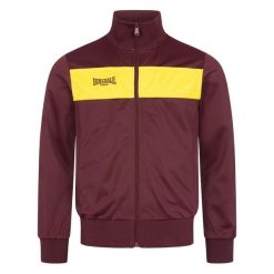 Kurtka z dresu Lonsdale Alnwick. Czerwone kurtki męskie Lonsdale, s, bez wzorów, z dresówki, sportowe, bez kaptura. Za 247.50 zł.