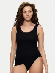 Triumph Top Feel Of Cotton 10224975 Czarny Slim Fit. Czarne topy damskie Triumph, bez wzorów, z bawełny, bez ramiączek. Za 69.99 zł.