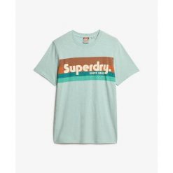 Casualowy T-shirt w paski Superdry. Szare t-shirty męskie Superdry., m, bez wzorów, bez kołnierzyka. Za 147.65 zł.