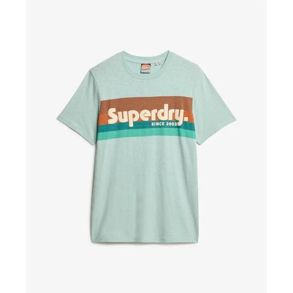 Casualowy T-shirt w paski Superdry. Szare t-shirty męskie Superdry., m, bez wzorów, bez kołnierzyka. Za 147.65 zł.