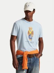 Polo Ralph Lauren T-Shirt 710P07347001 Błękitny Regular Fit. Niebieskie koszulki polo męskie Polo Ralph Lauren, l, bez wzorów, z bawełny, bez ramiączek. Za 639.99 zł.