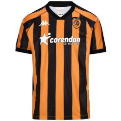 Koszulka domowa Hull City Kombat 2024/25. Brązowe t-shirty sportowe męskie Kappa, bez ramiączek, do piłki nożnej. W wyprzedaży za 295.90 zł.