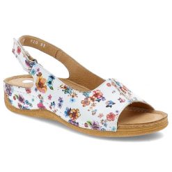 Białe Wzorzyste Sandały Armodo Eleganckie Obuwie Damskie. Białe sandały damskie Armodo, bez wzorów, bez obcasa. Za 249.00 zł.