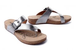 JOSEF SEIBEL 78577 38 030 Tonga 77 antik metallic, klapki japonki damskie. Szare klapki damskie Josef Seibel, bez wzorów, ze skóry, bez obcasa. Za 233.94 zł.