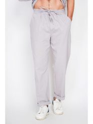 Secret du Lin Lniane spodnie w kolorze szarym rozmiar: 54. Szare spodnie materiałowe męskie Secret du Lin, bez wzorów, ze lnu, klasyczne, z standardowym stanem. Za 117.73 zł.