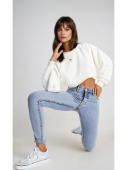 Monki Dżinsy - Slim fit - w kolorze błękitnym rozmiar: W31. Niebieskie jeansy damskie Monki, z podwyższonym stanem. Za 41.88 zł.
