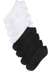 Skarpety do sneakersów z bawełny organicznej (8 par). Białe skarpetki damskie bonprix, bez wzorów, z bawełny. Za 52.99 zł.