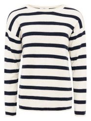 Zwillingsherz Sweter "Stripes" w kolorze kremowo-granatowym rozmiar: XL. Brązowe swetry klasyczne damskie Zwillingsherz, xl, z kaszmiru, bez kołnierzyka. Za 202.50 zł.