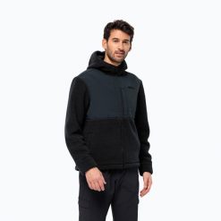 Bluza polarowa męska Jack Wolfskin Felslicht Hooded. Niebieskie bluzy bez kaptura męskie Jack Wolfskin, m, z polaru. Za 589.99 zł.