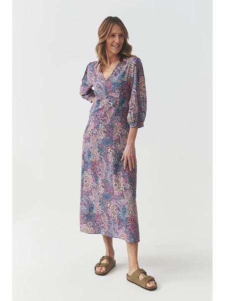 TATUUM Sukienka w kolorze niebiesko-jasnoróżowym rozmiar: 40. Niebieskie sukienki damskie Tatuum, bez wzorów, z wiskozy, bez kołnierzyka, bez ramiączek, maxi. Za 217.53 zł.