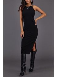 LA Angels Sukienka w kolorze czarnym rozmiar: S. Czarne sukienki damskie LA Angels, s, bez wzorów, bez kołnierzyka, bez ramiączek, midi. Za 126.99 zł.