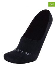 Replay Underwear Skarpety-stopki (3 pary) "Invisible" w kolorze czarnym rozmiar: 43-46. Czarne skarpetki męskie Replay Underwear, bez wzorów, ze splotem. Za 26.99 zł.