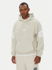 Adidas Bluza Future Icons 3-Stripes JW7099 Beżowy Regular Fit. Brązowe bluzy bez kaptura męskie Adidas, m, z bawełny. Za 269.99 zł.