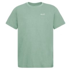 Koszulka męska Jack Wolfskin Essential. Zielone t-shirty sportowe męskie Jack Wolfskin, m, z bawełny, bez ramiączek. Za 94.99 zł.
