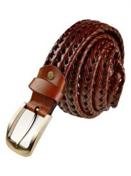 The Time of Bocha Skórzany pasek w kolorze jasnobrązowym rozmiar: 100. Brązowe paski męskie The Time of Bocha, bez wzorów, z materiału. Za 86.99 zł.