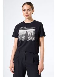 Garcia Koszulka w kolorze czarnym rozmiar: M. Czarne bluzki damskie Garcia, m, bez wzorów, z bawełny, bez kołnierzyka. Za 78.99 zł.