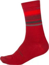 Skarpety Endura BaaBaa Merino Stripe. Czerwone skarpetki damskie ENDURA, z aplikacjami, z elastanu. Za 63.00 zł.