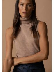 Perfect Cashmere Kaszmirowy top w kolorze karmelowym rozmiar: XL. Brązowe topy damskie Perfect Cashmere, xl, bez wzorów, z kaszmiru, bez kołnierzyka. Za 175.67 zł.