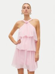 Vero Moda Sukienka koktajlowa Felicia 10329767 Różowy Regular Fit. Czerwone sukienki damskie Vero Moda, m, bez wzorów, z syntetyku, wizytowe, bez kołnierzyka, bez ramiączek. Za 229.99 zł.