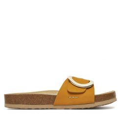 Klapki Josef Seibel. Żółte klapki damskie Josef Seibel, bez wzorów, bez obcasa. Za 279.99 zł.