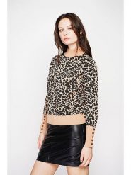 C& Jo Sweter w kolorze beżowo-czarnym rozmiar: 36. Brązowe swetry klasyczne damskie C& Jo, ze splotem, bez kołnierzyka. Za 121.80 zł.