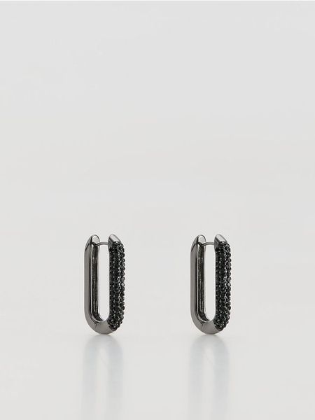 Kolczyki z kryształkami - czarny. Czarne kolczyki damskie Reserved. Za 49.99 zł.