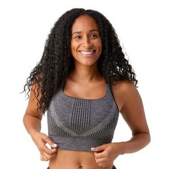 Biustonosz termoaktywny Smartwool Intraknit Strappy. Czarne biustonosze sportowe damskie Smartwool, bez wzorów. Za 229.99 zł.