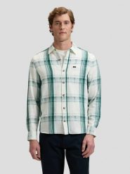 MESKA KOSZULA LEE LEESURE SHIRT ALGAE PLAID 112377248. Koszule męskie Lee, m, bez wzorów, bez kołnierzyka, bez ramiączek. Za 139.99 zł.