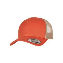 Czapka retro Flexfit Trucker 2-Tone. Brązowe czapki męskie FLEXFIT, bez wzorów, z materiału, retro. Za 54.35 zł.