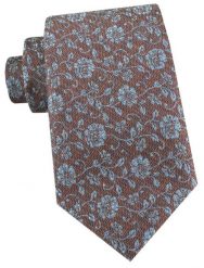 Męski Krawat - Jasny Brąz, Drobne Kwiatki - Alties. Krawaty i muchy męskie Alties, bez wzorów, z tkaniny, eleganckie. Za 55.00 zł.