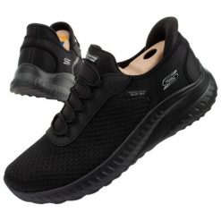 Buty Skechers 117504/BBK czarne. Czarne buty sportowe na co dzień damskie bez wzorów, z materiału. Za 586.95 zł.